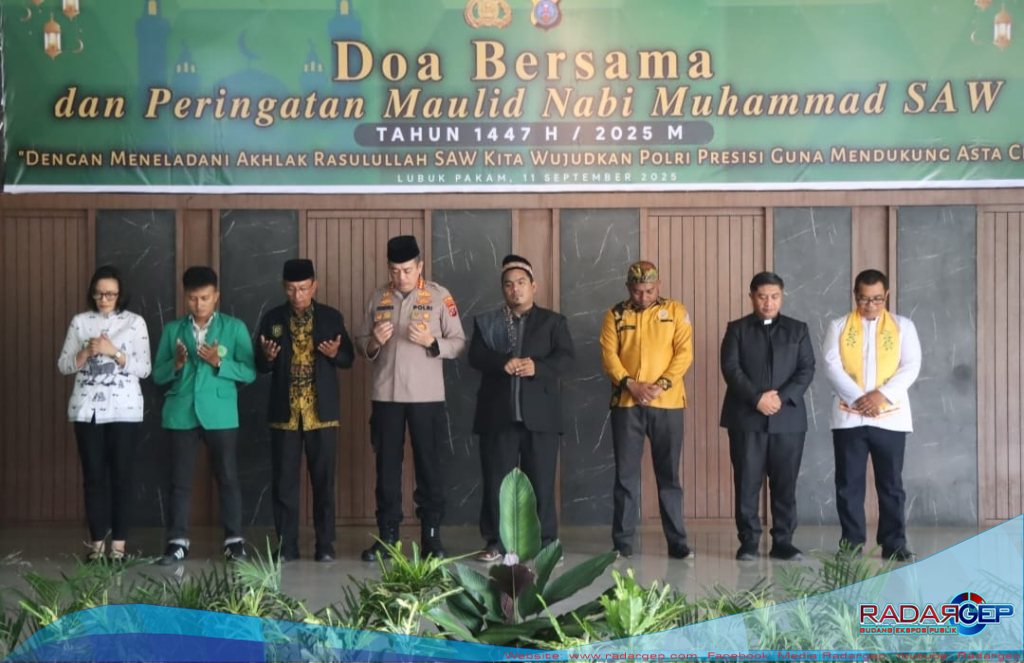 Polresta Deli Serdang Peringati Maulid Nabi 1447 H dan Gelar Doa Bersama untuk Bangsa